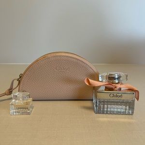 Chloe tangerine, bottle 30 ml, QTY as picture, Chloe mini 5 ml full, Chloe pouch